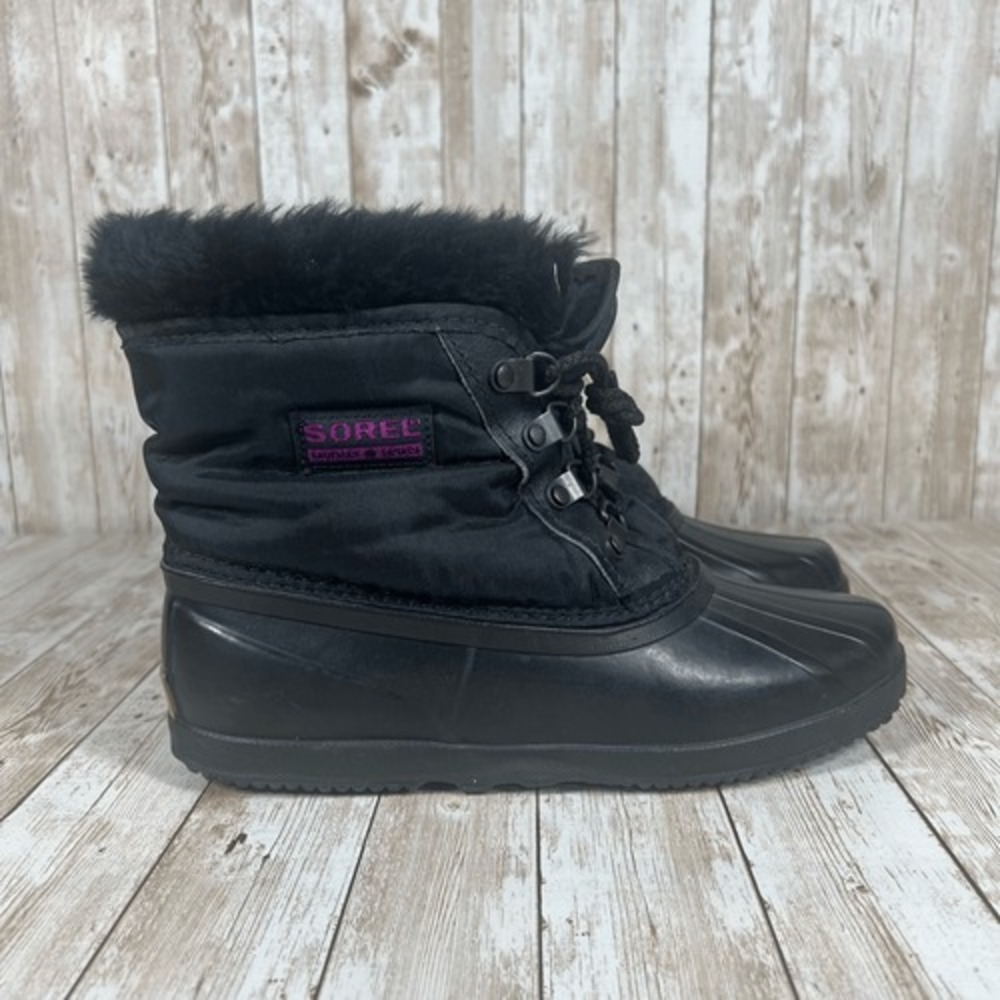 Sorel Women's Black Insulated Waterproof Winter Snow‎ Boots Size 7